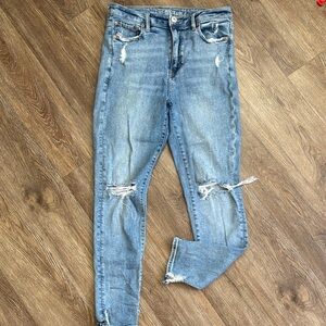 American Eagle Outfitters Light Blue Ripped Skinny Jeans